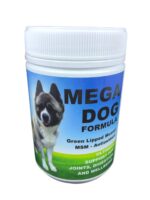 Mega Dog formula joint supplement for dogs in a container
